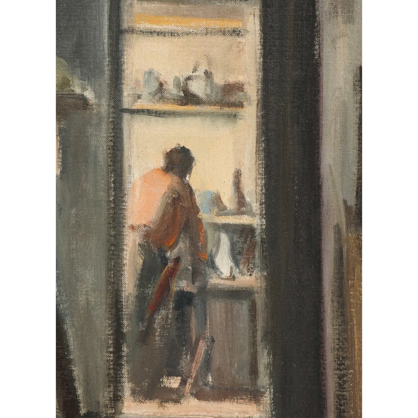 Ponziano Togni (Swiss, 1906-1971), Oil on Canvas "Studio View", Signed, 1940-1945