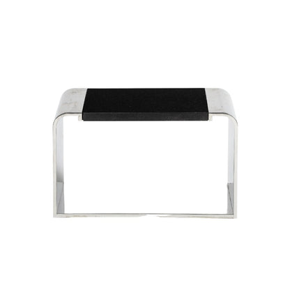 1970s Stainless Steel "Eclipse" Low Table by Brueton with Black Granite Inset