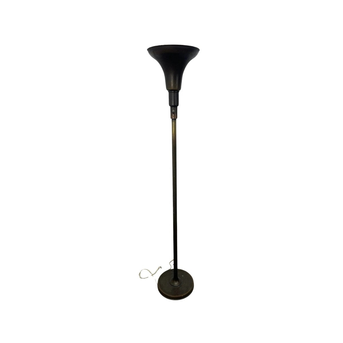Bronze Machine Age Art Deco Torchiere Floor Lamp