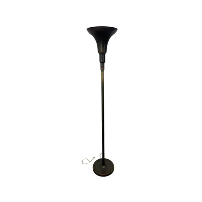Bronze Machine Age Art Deco Torchiere Floor Lamp