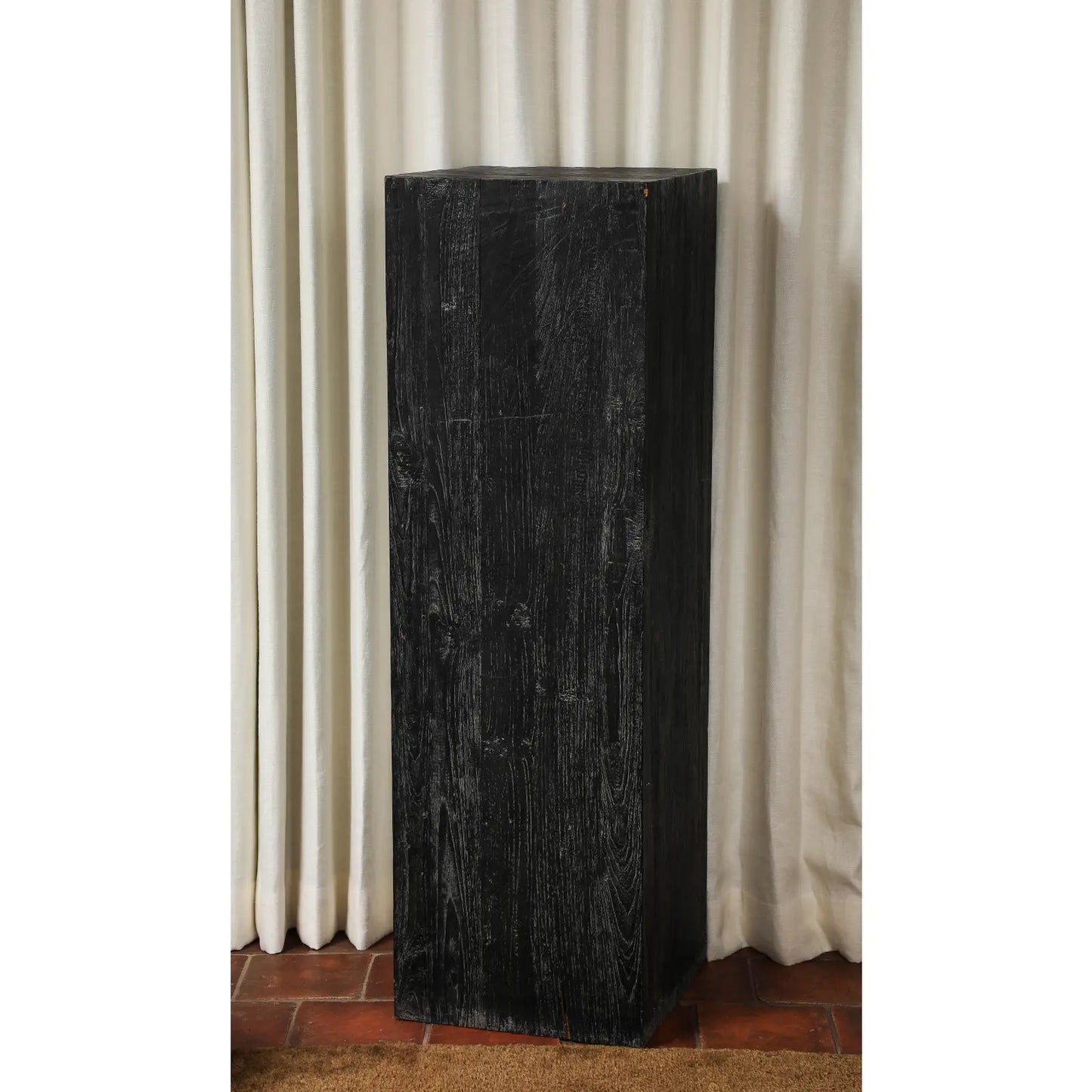 Vintage 20th Century Blackened Oak Pedestal