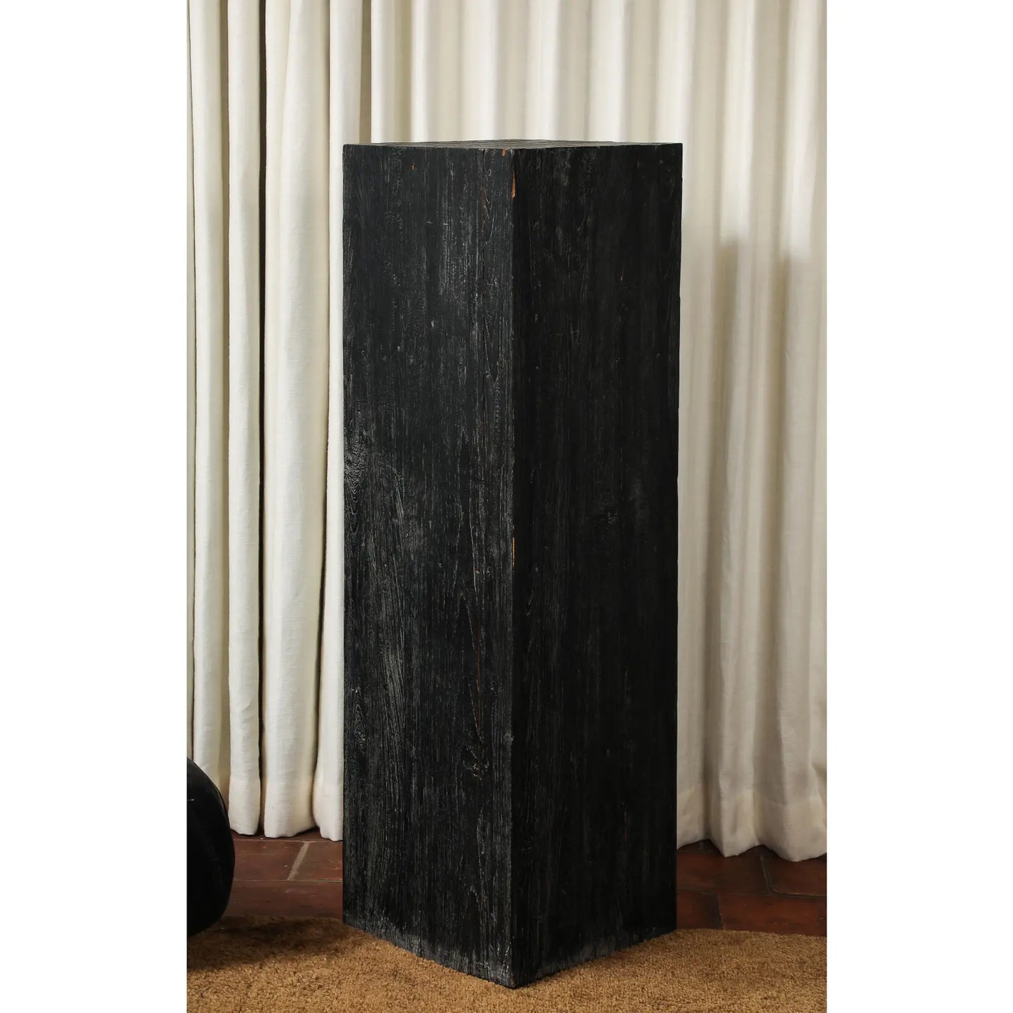 Vintage 20th Century Blackened Oak Pedestal