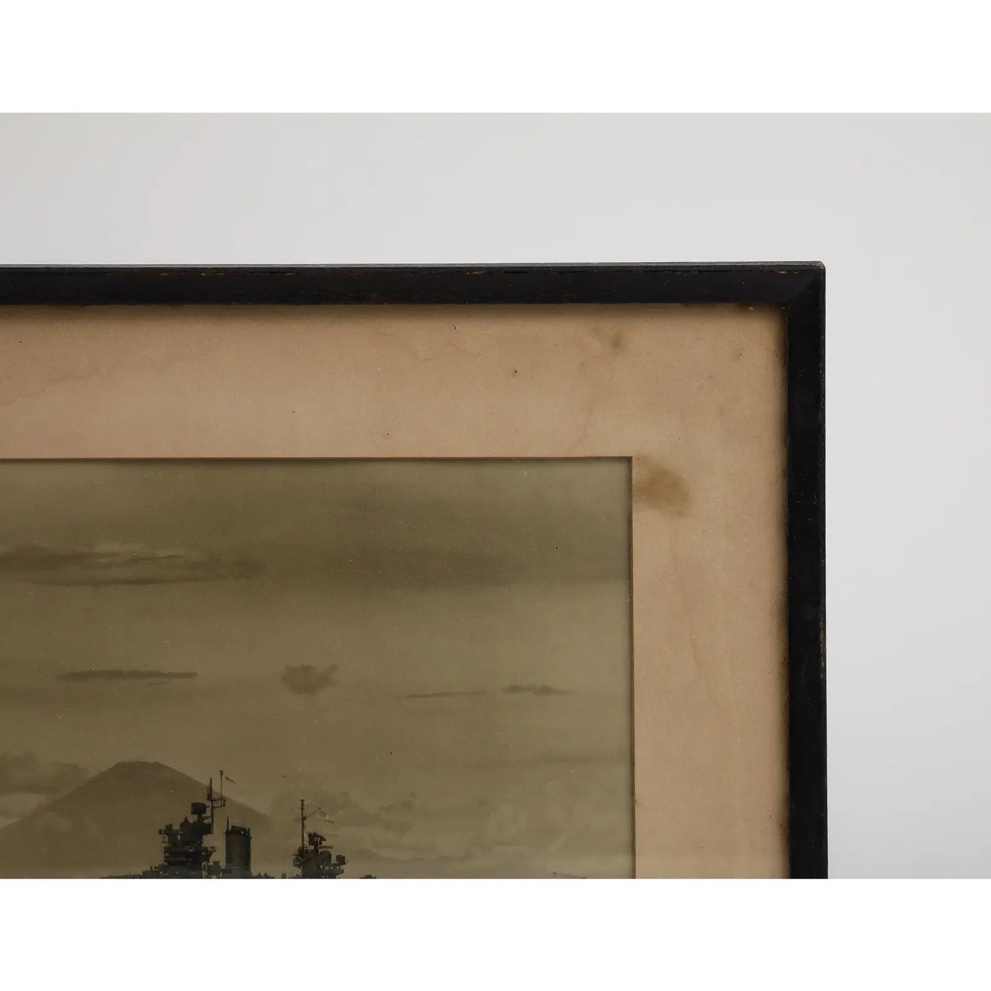 Vintage Framed World War II Battleship Photo