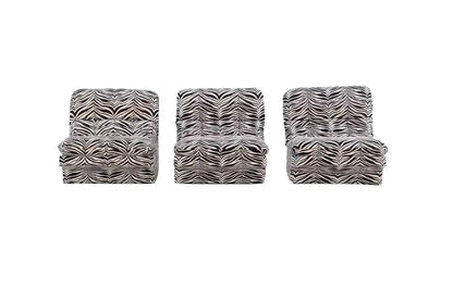 3-Piece Italian Modular Sofa in Zebra Print Upholstery, circa 1970