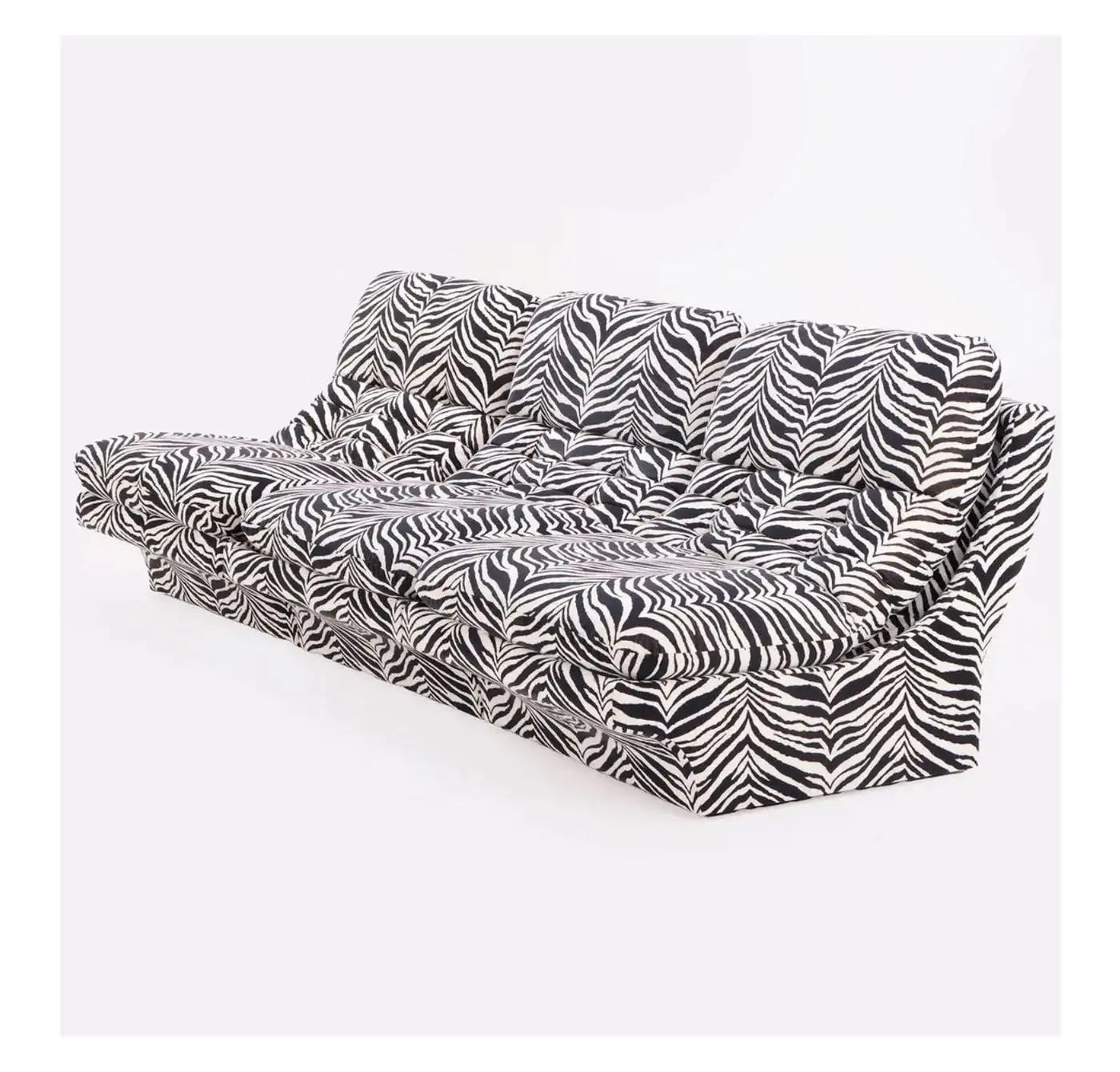 3-Piece Italian Modular Sofa in Zebra Print Upholstery, circa 1970 ...