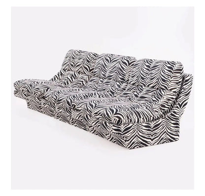 3-Piece Italian Modular Sofa in Zebra Print Upholstery, circa 1970