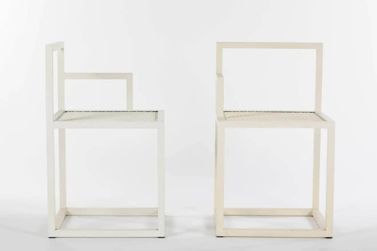 Pair of White Modern Sol Chairs by Jonathan Nesci