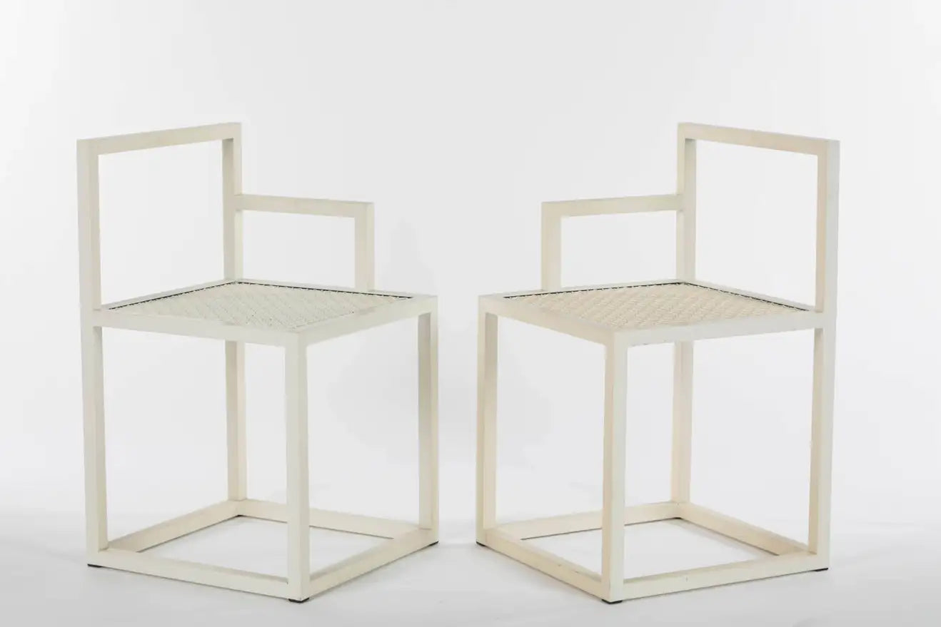 Pair of White Modern Sol Chairs by Jonathan Nesci