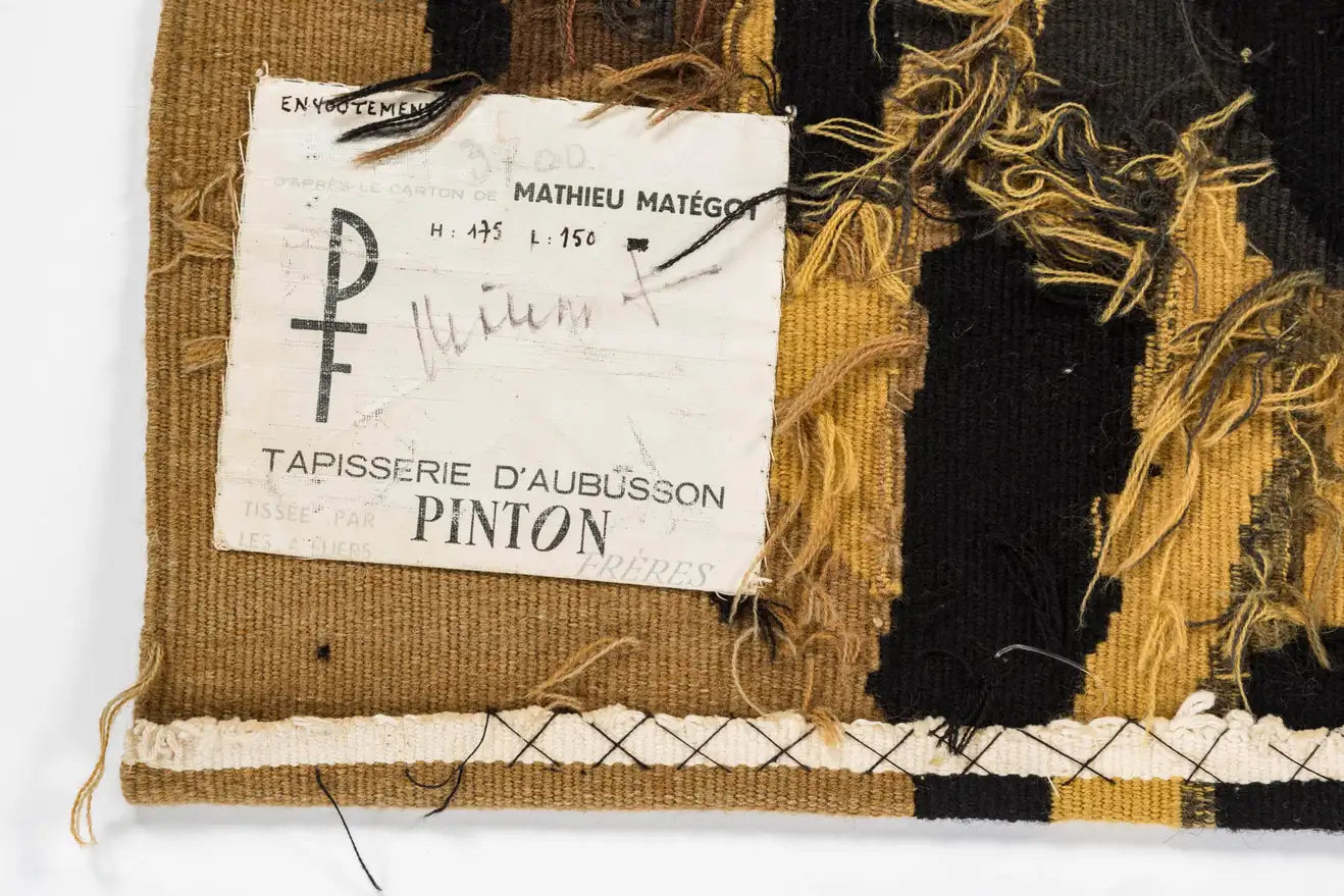 Mathieu Matégot Signed Aubusson Tapestry for Pinton, France 1960s