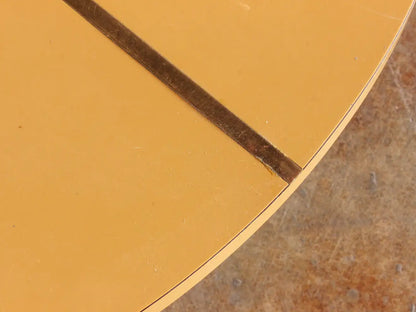 Mid-Century Modern Blackened Iron & Melamine Table with Brass Inlay, c. 1960