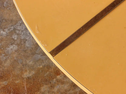 Mid-Century Modern Blackened Iron & Melamine Table with Brass Inlay, c. 1960