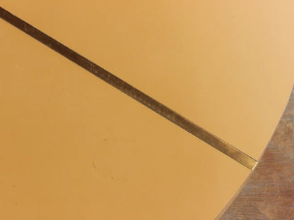 Mid-Century Modern Blackened Iron & Melamine Table with Brass Inlay, c. 1960