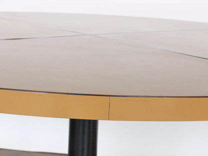 Mid-Century Modern Blackened Iron & Melamine Table with Brass Inlay, c. 1960