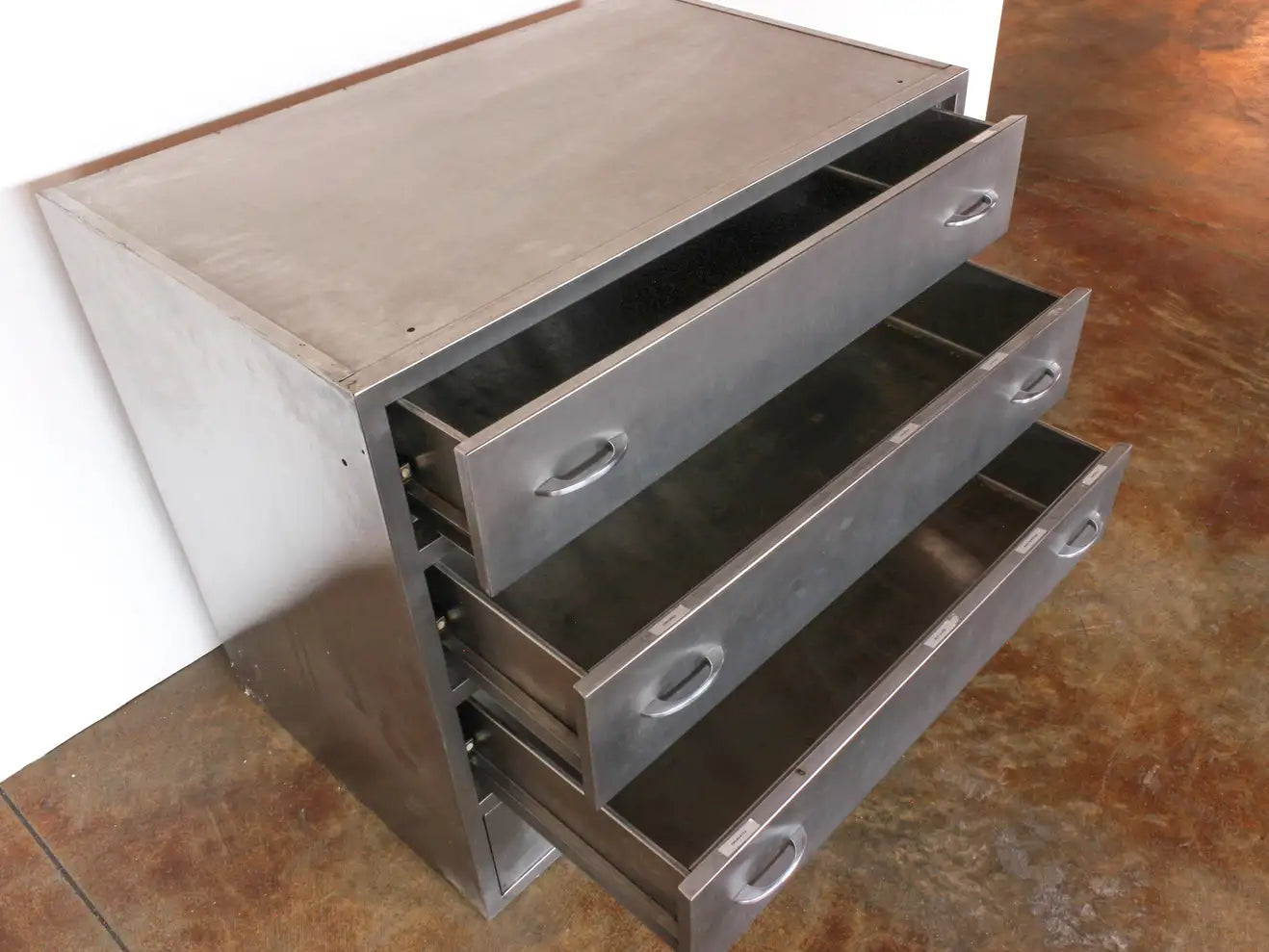 American Industrial Stainless Steel Chest With 4 Drawers, C. 1940s