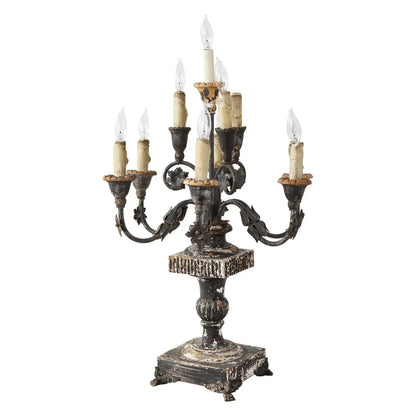 19th Century Italian Wood and Gesso 10-Light Candelabra, Electrified