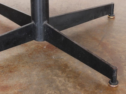 Mid-Century Modern Blackened Iron & Melamine Table with Brass Inlay, c. 1960