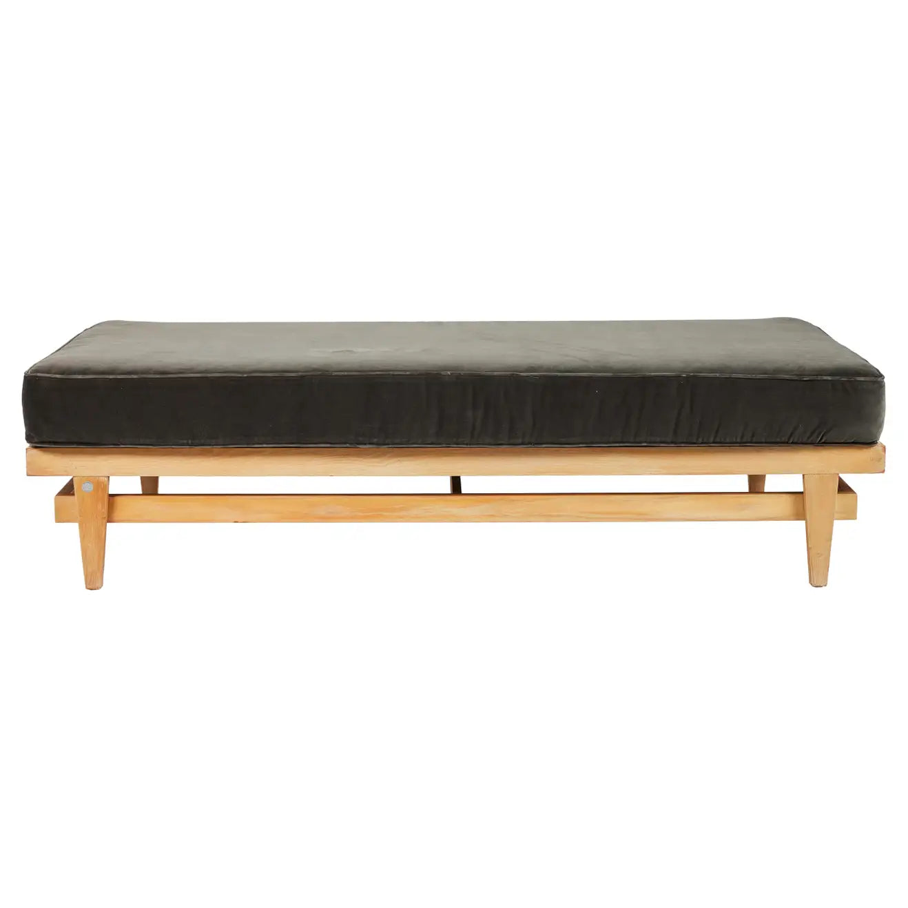 1960s Bertrand Goldberg Bleached Oak Daybed with Kravet Velvet Cushion