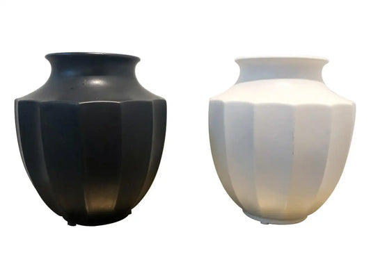 Midcentury Ceramic Black and White Vessels