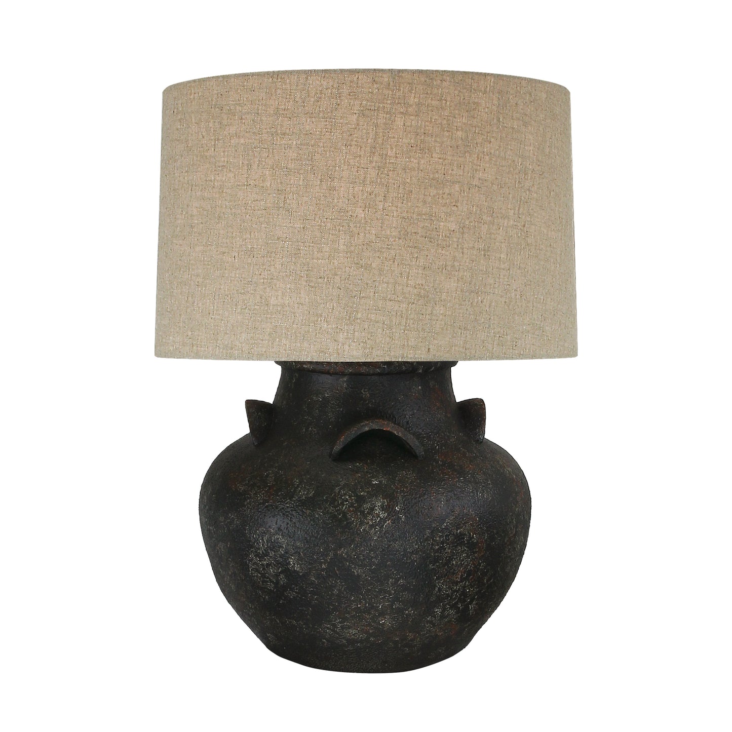 Blackened Terra Cotta Pot Table Lamp