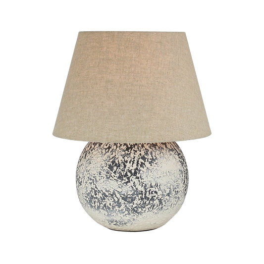Dark Brown Textured Clay Table Lamp