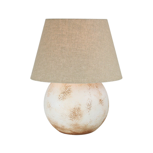 Ivory Sun Bleached Terra Cotta Clay Table Lamp