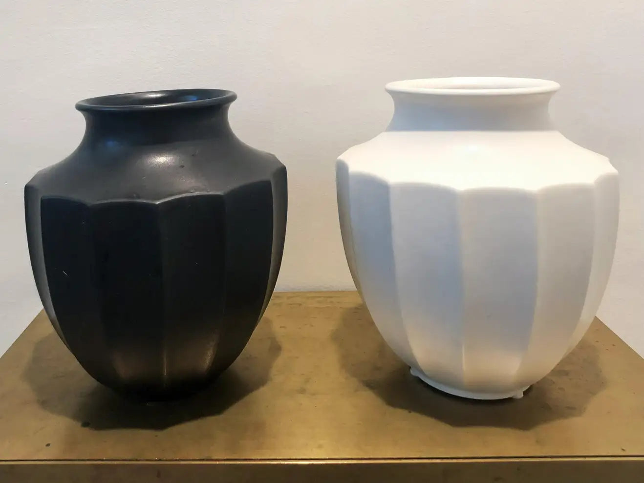 Midcentury Ceramic Black and White Vessels