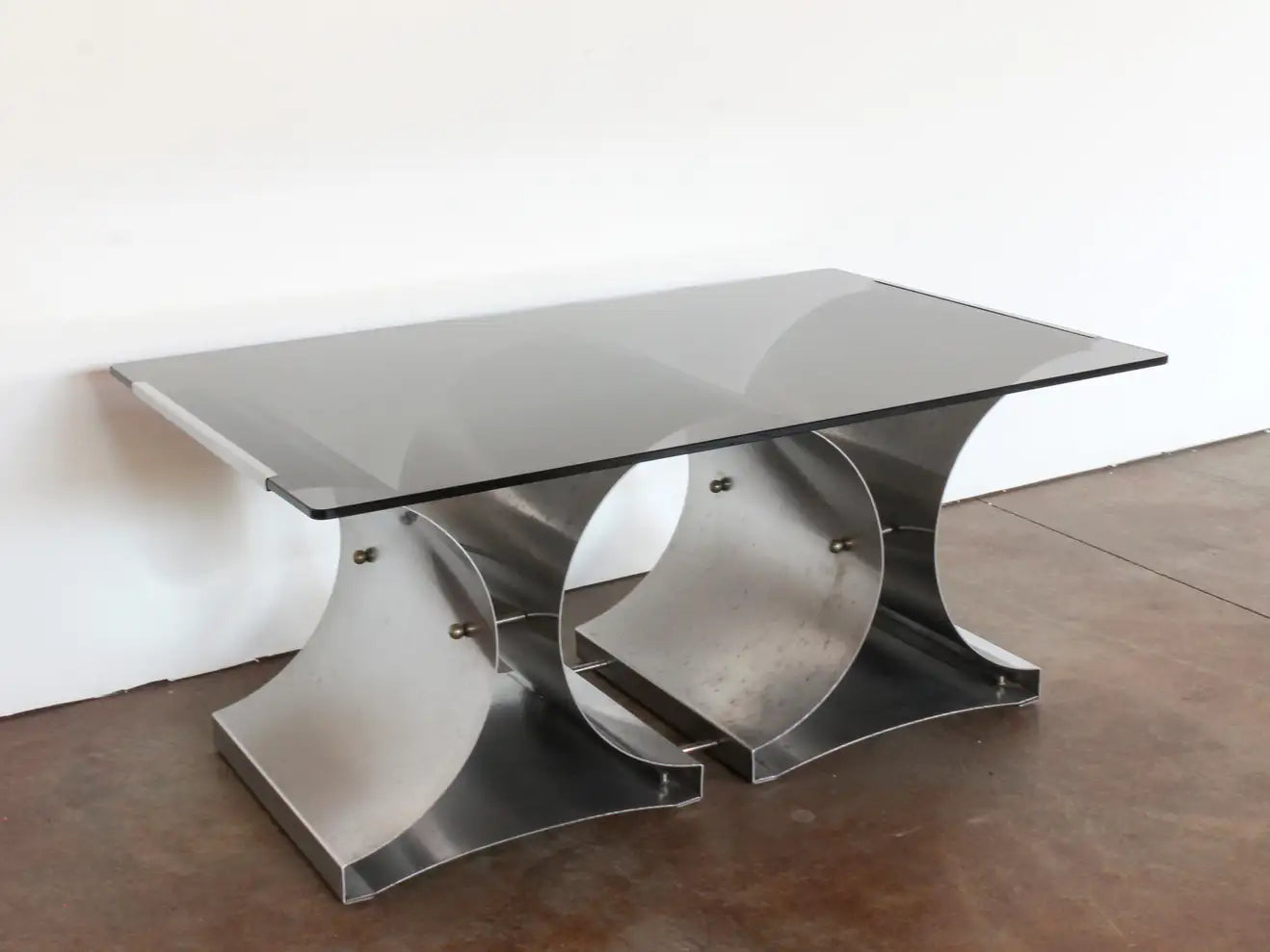 Steel and Glass Coffee Table by Francois Monnet for Kappa, French, c. 1970