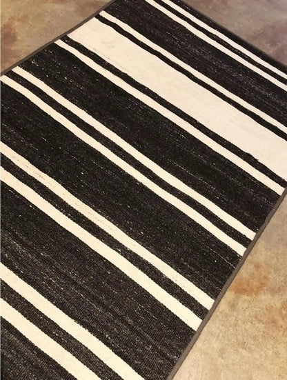 Banded Karapinar Anatolian Striped Kilim Wide Runner