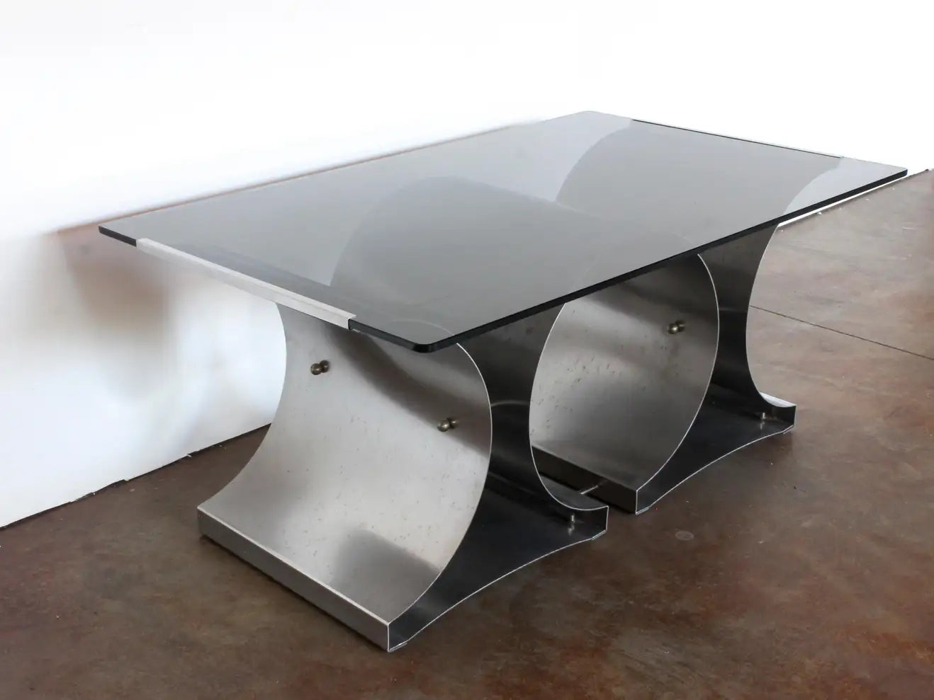 Steel and Glass Coffee Table by Francois Monnet for Kappa, French, c. 1970