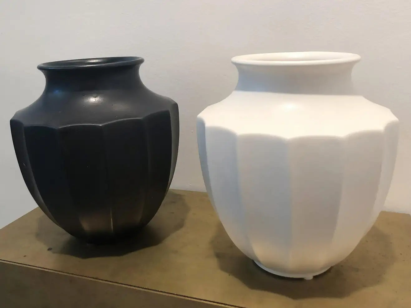 Midcentury Ceramic Black and White Vessels