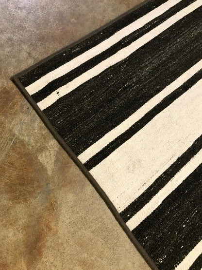 Banded Karapinar Anatolian Striped Kilim Wide Runner