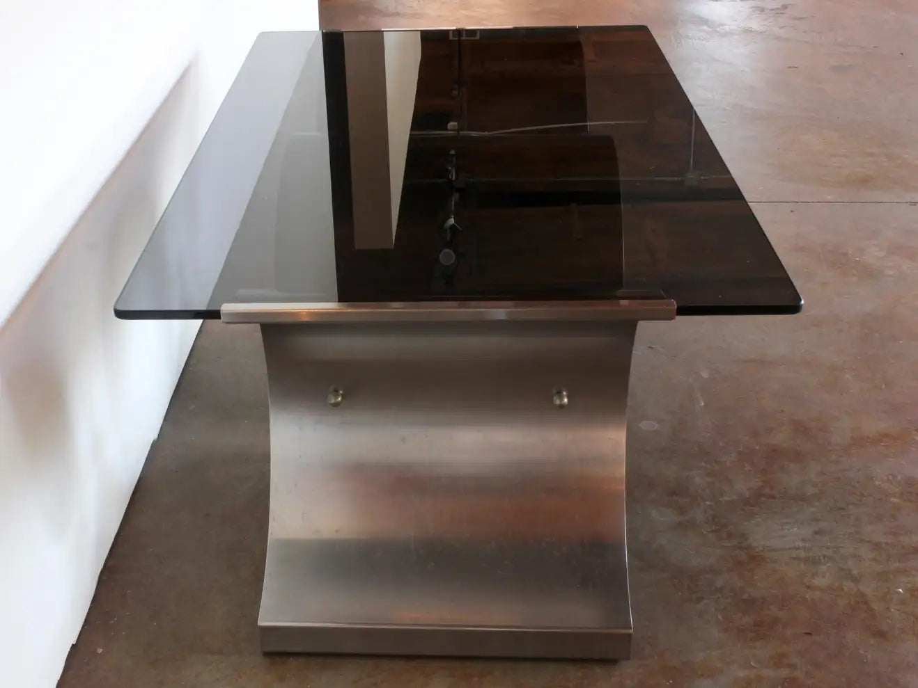 Steel and Glass Coffee Table by Francois Monnet for Kappa, French, c. 1970