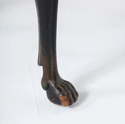 Pair of Ebonized English Regency Armchairs with Pony Seats and Monogram