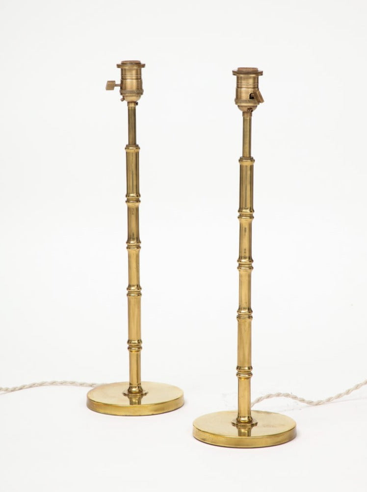 Pair of French Baguès-Style Brass Table Lamps, 1960s