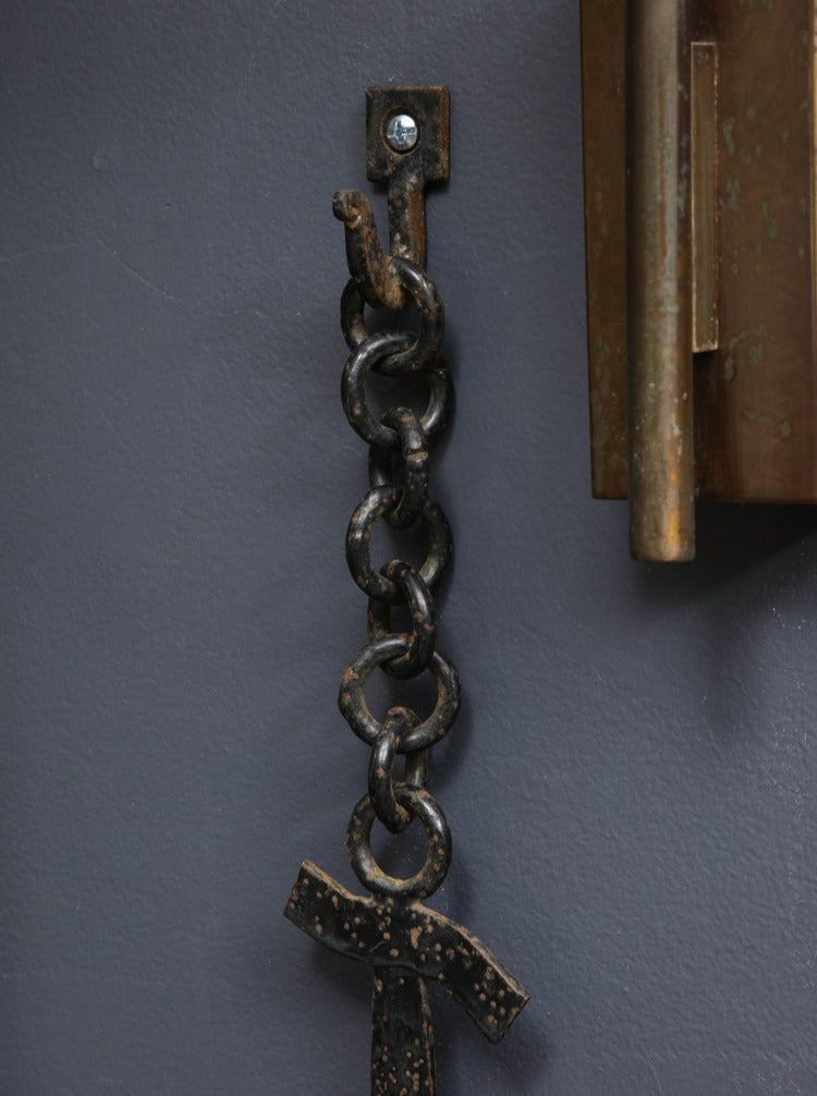 Pair of French 1950s Wrought Iron Anchor Shaped Wall Sconces