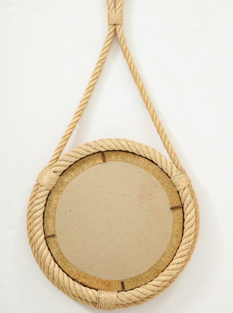 Petite Rope Wall Mirror by Audoux Minet, French, 1960s