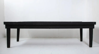 20th Century American Primitive Rustic Black Painted Oak Work Table