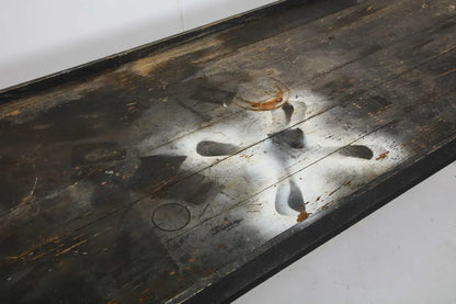 20th Century American Primitive Rustic Black Painted Oak Work Table