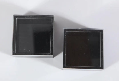 Pair of Black and Clear Lucite Decorative Boxes