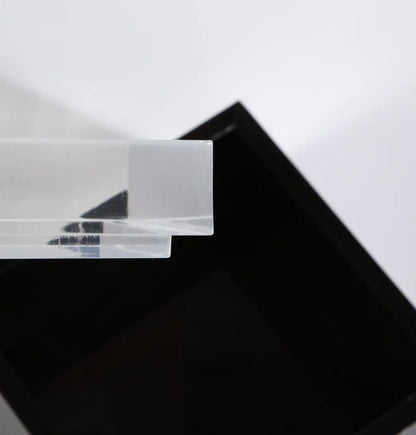 Pair of Black and Clear Lucite Decorative Boxes