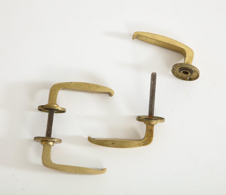 1960s Italian Brass Door Handles, Set of 7