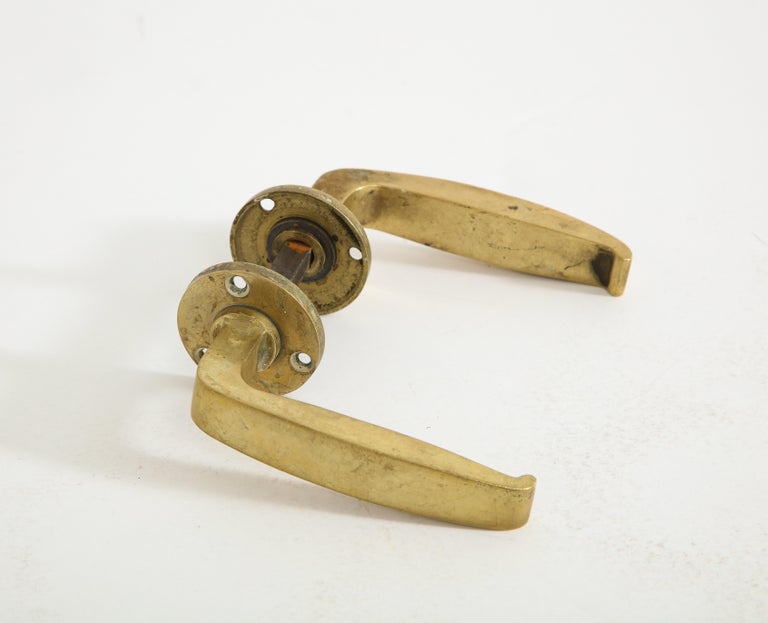 1960s Italian Brass Door Handles, Set of 7