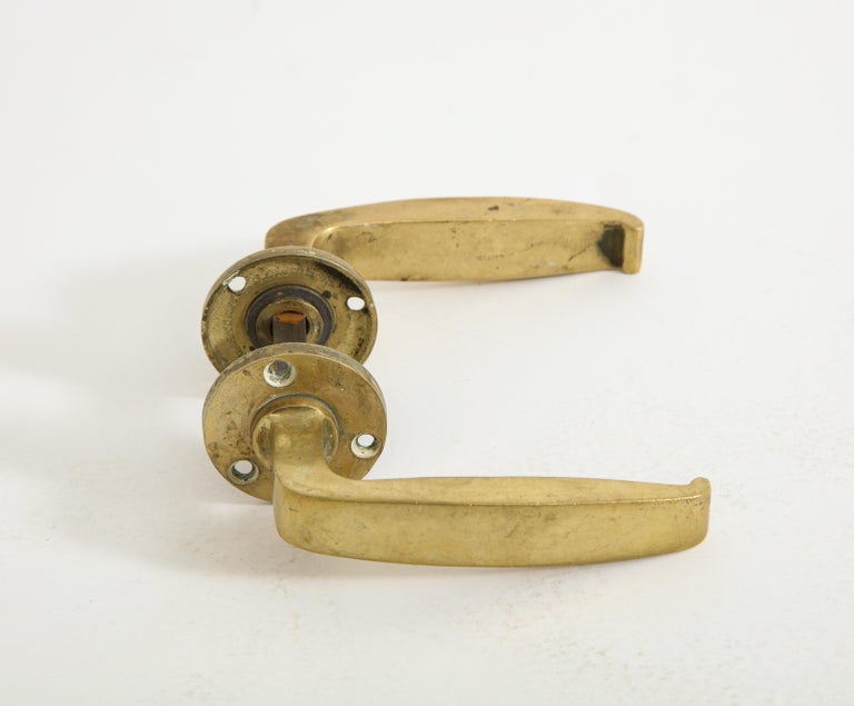 1960s Italian Brass Door Handles, Set of 7