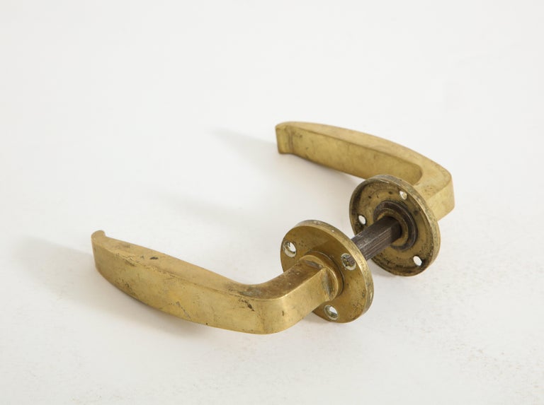 1960s Italian Brass Door Handles, Set of 7