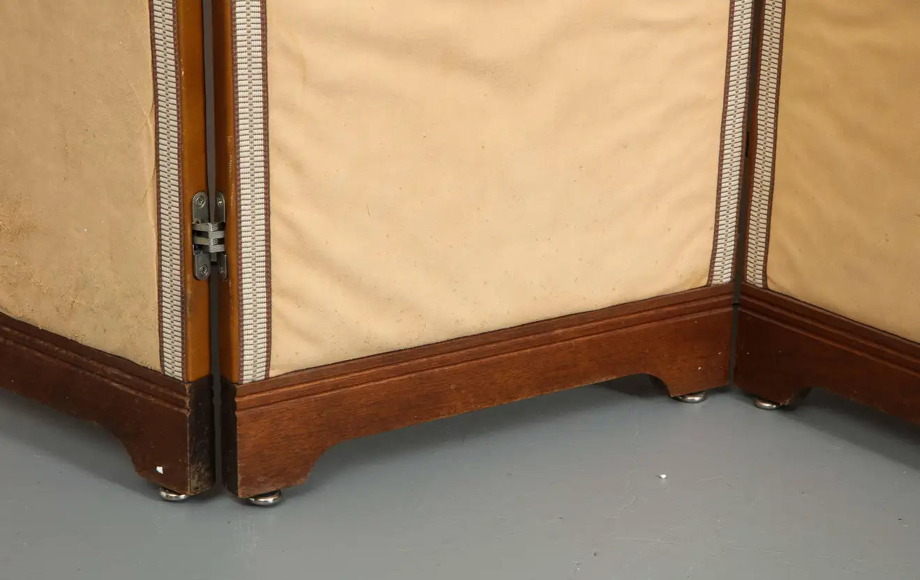 Vintage Leather Folding Screen with 5 Panels, C. 1960