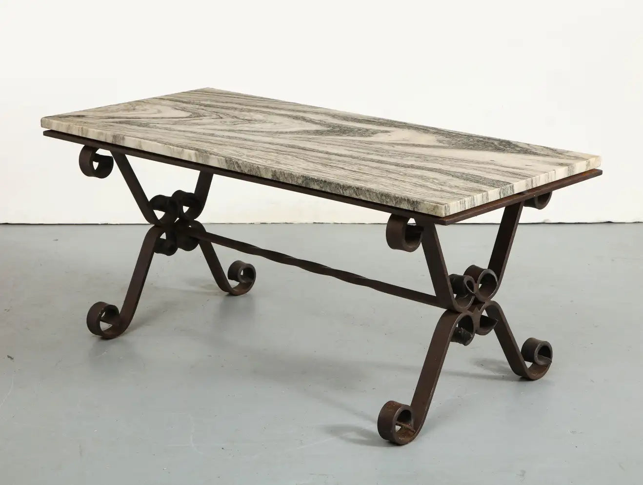 Midcentury Italian Marble Top Coffee Table