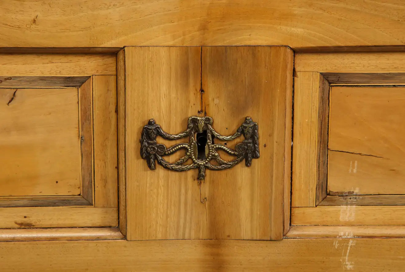 19th Century Louis XVI Style French Oak Chest with Original Bronze Hardware