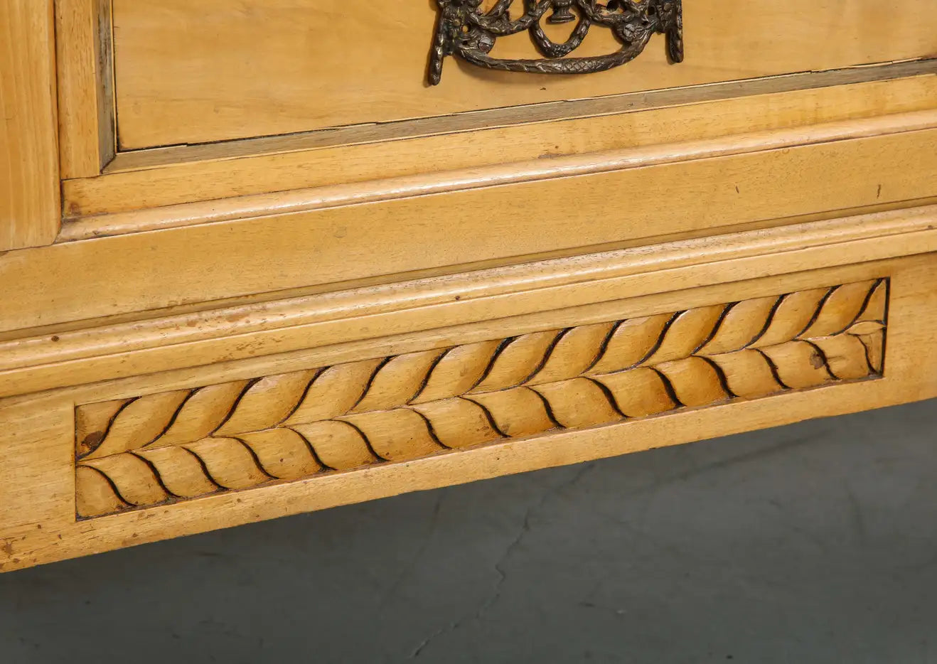 19th Century Louis XVI Style French Oak Chest with Original Bronze Hardware