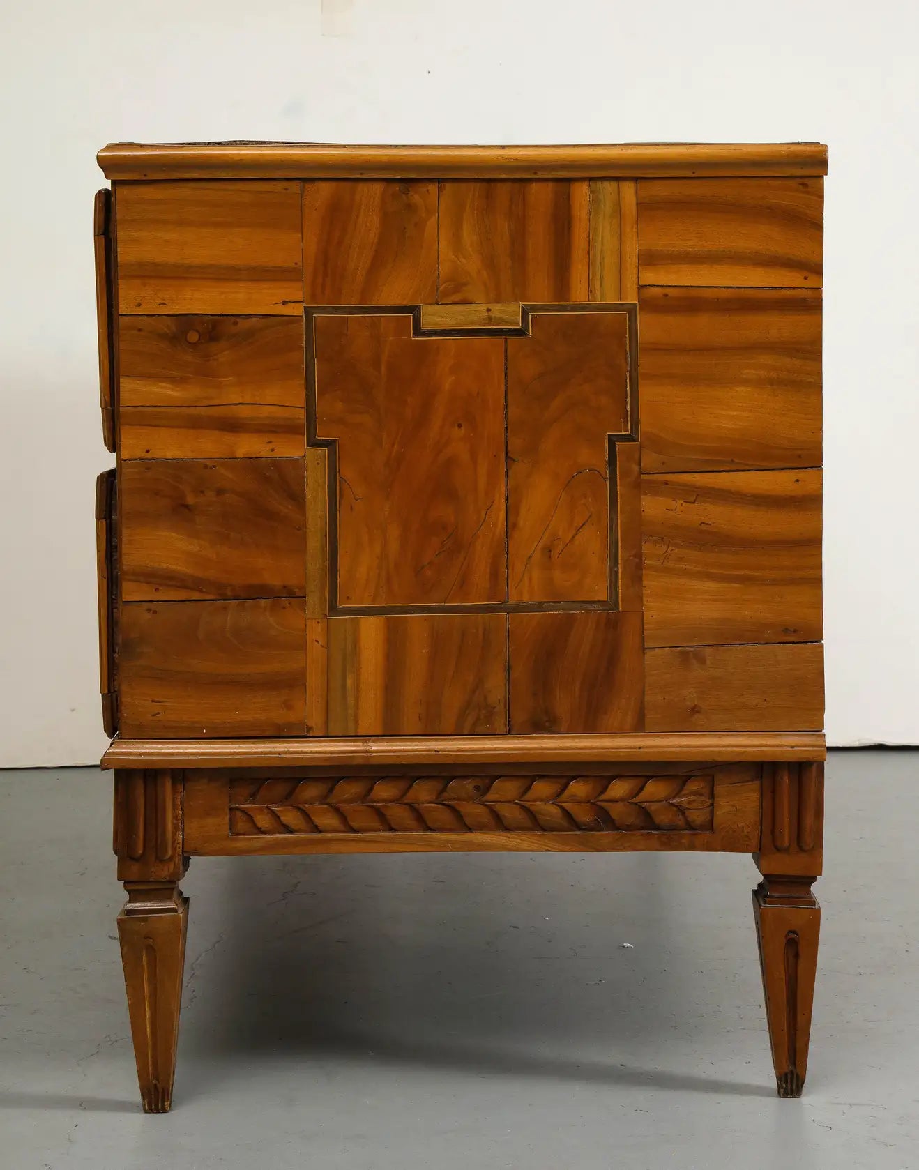 19th Century Louis XVI Style French Oak Chest with Original Bronze Hardware