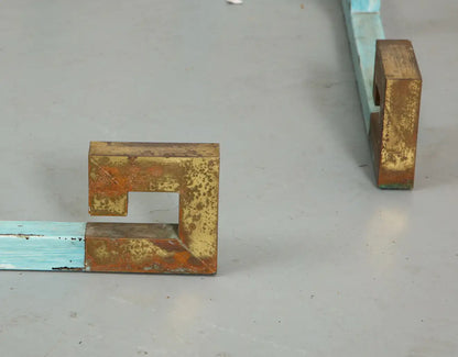 Pair of Hollywood Regency Metal and Glass Side Tables